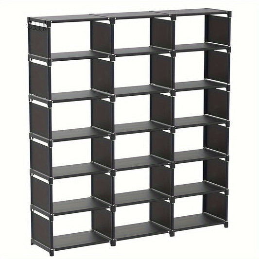 Metal Bookshelf Storage Organizer (18 Grid)
