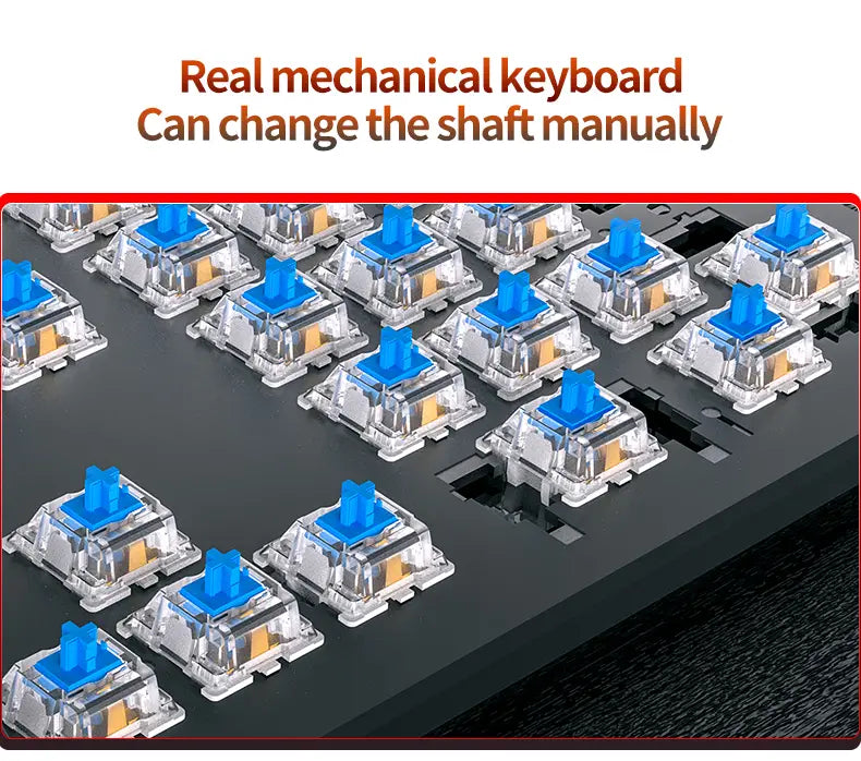 Caller Mechanical Keyboard - 104 Keys, Green Axis, Backlit, Wired USB, Black [Green Axis]