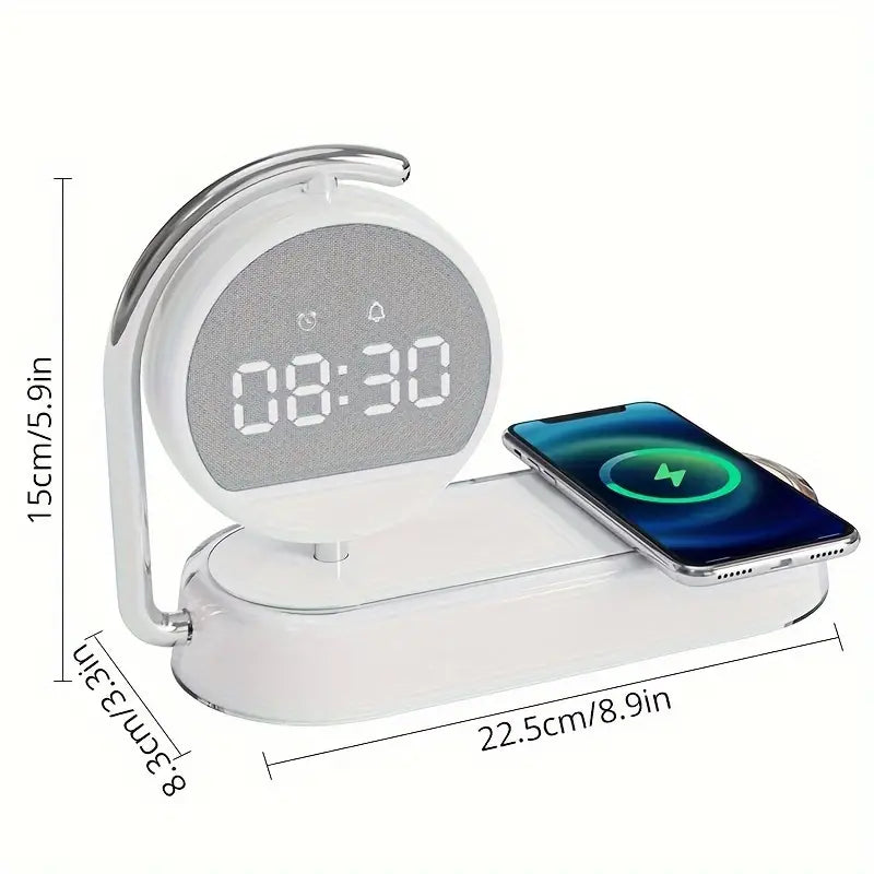 Fantasy Tropical Night Light & Wireless Charger Stand with Digital Alarm Clock