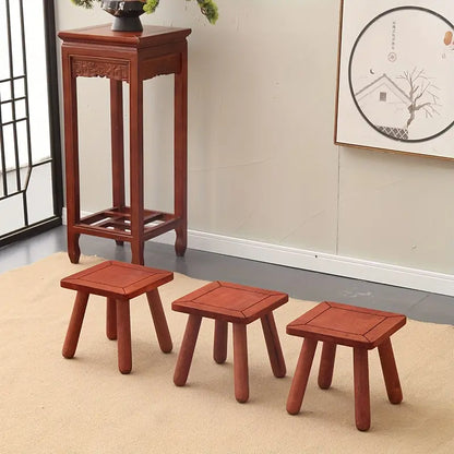 Vintage Red Sandalwood Small Wooden Stool
