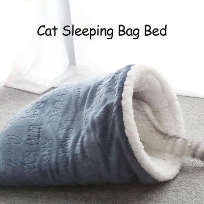 Soft Plush Cat Sleeping Bag Wrap Sack