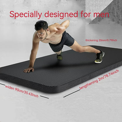 Extra-Large, Thick Non-Slip Yoga Mat High-Grip 20mm Honeycomb Foam(Black)