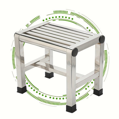 Stainless Steel Square Stool Waterproof Non-Slip Durable