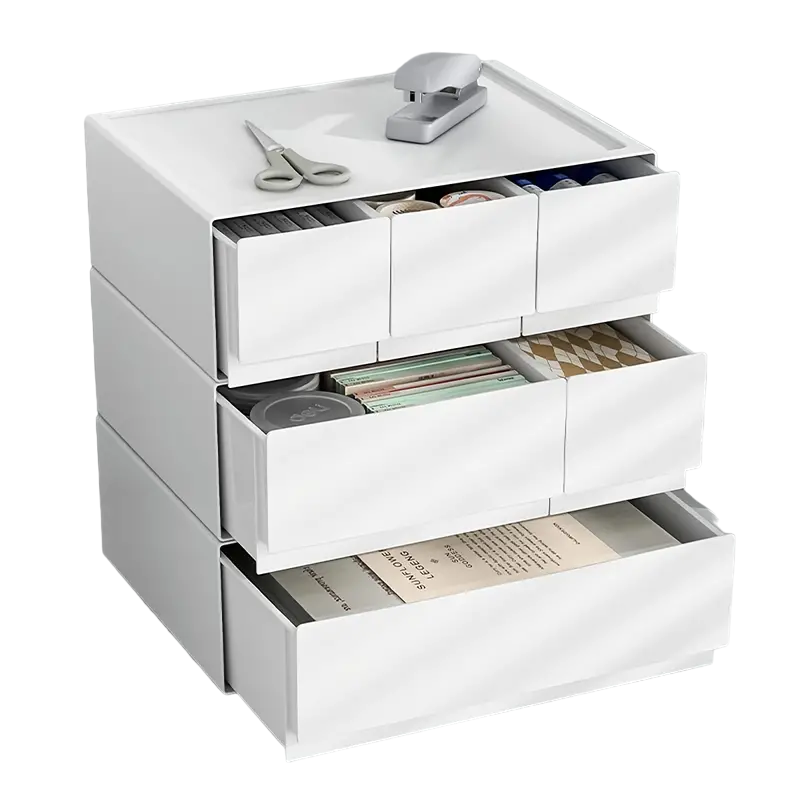 Stackable Bedroom Bedside Drawer Organizer - White (1pc)