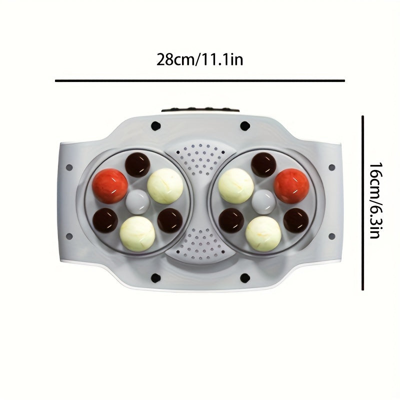 USB-Rechargeable Abdominal Massager with Stone Kneading(White)