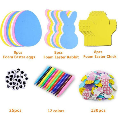 191pcs Easter Craft Kit DIY Foam Stickers Set
