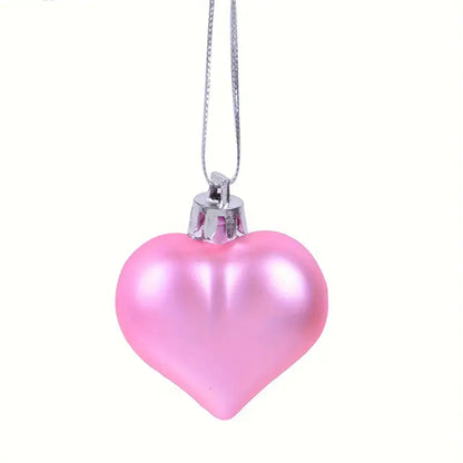 36-Piece Heart Shaped Ornaments Set – Pink & Red