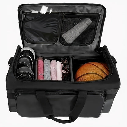 Nylon Duffel Bag with Shoe Compartment