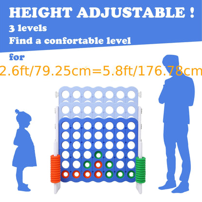 Height Adjustable Giant 4-in-A-Row Game Set
