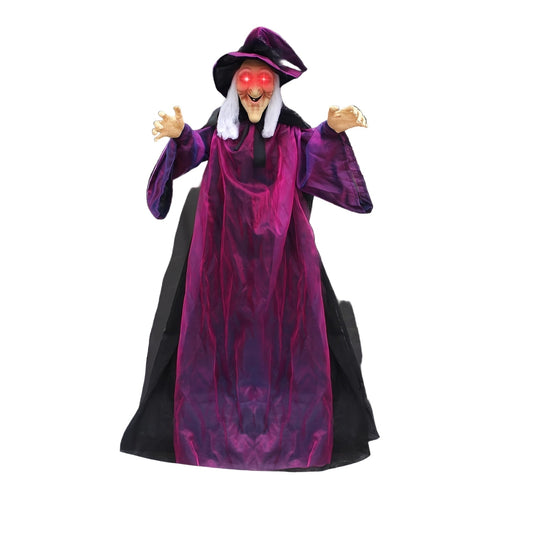 Animated Hanging Witch with Light-Up Eyes