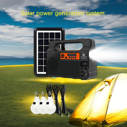 Solar LED Camping Spotlight Power System