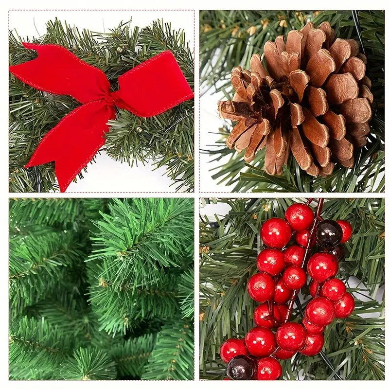 Twinkling Tidings: LED-lit Christmas Rattan Garland