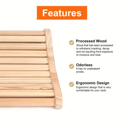 Pine Wood Sauna Headrest Ergonomic Spa Pillow Set