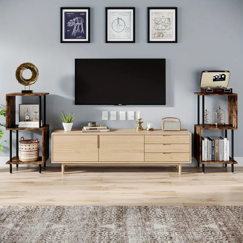 Wooden 3-Layer Tiered Book Shelf - Brown