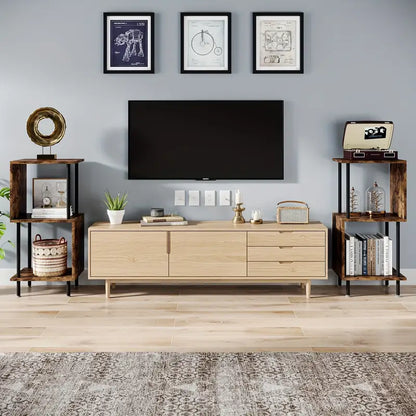 Wooden 3-Layer Tiered Book Shelf - Brown