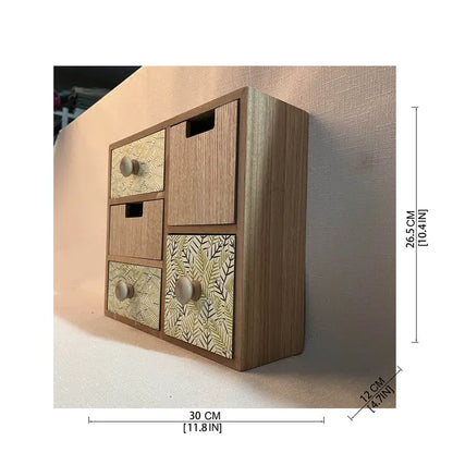 Exquisite Applique Drawer Box Storage - Wood Color