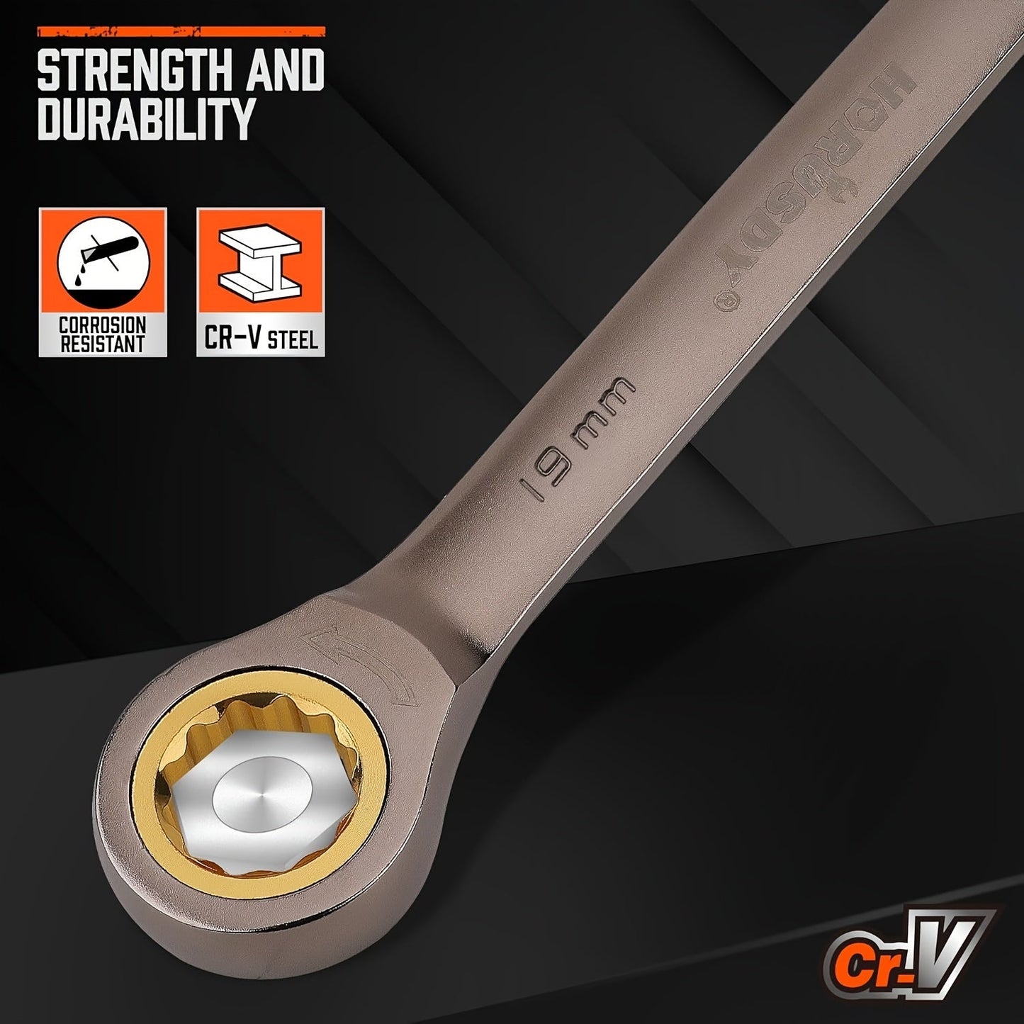 12pcs Metric Ratchet Wrench Set 8-19cm with Case