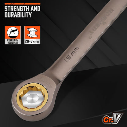 12pcs Metric Ratchet Wrench Set 8-19cm with Case