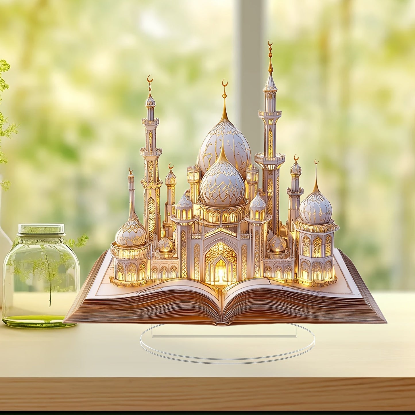 2D Flat Acrylic Mosque Desktop Tabletop Decoration