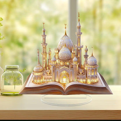 2D Flat Acrylic Mosque Desktop Tabletop Decoration