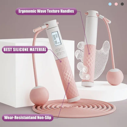 Jump Rope with LED Screen and Silicone Handle