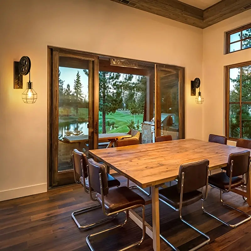 Vintage Industrial Wall Sconce - Rustic Farmhouse Bedside Lamp (Bronze)