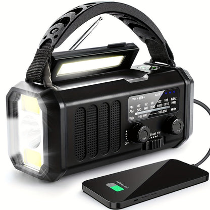 Portable Emergency Radio with Solar Power (10000mAh)