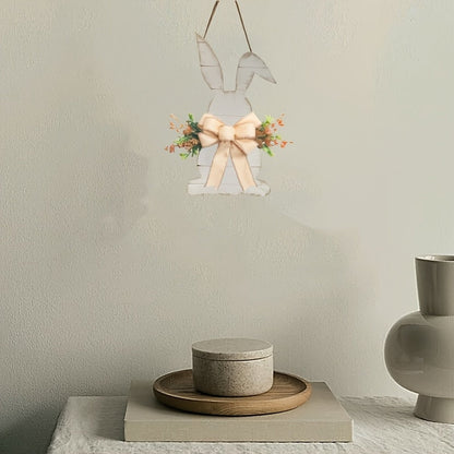 Rabbit Shaped Butterfly Wooden Holiday Hanging Decoration