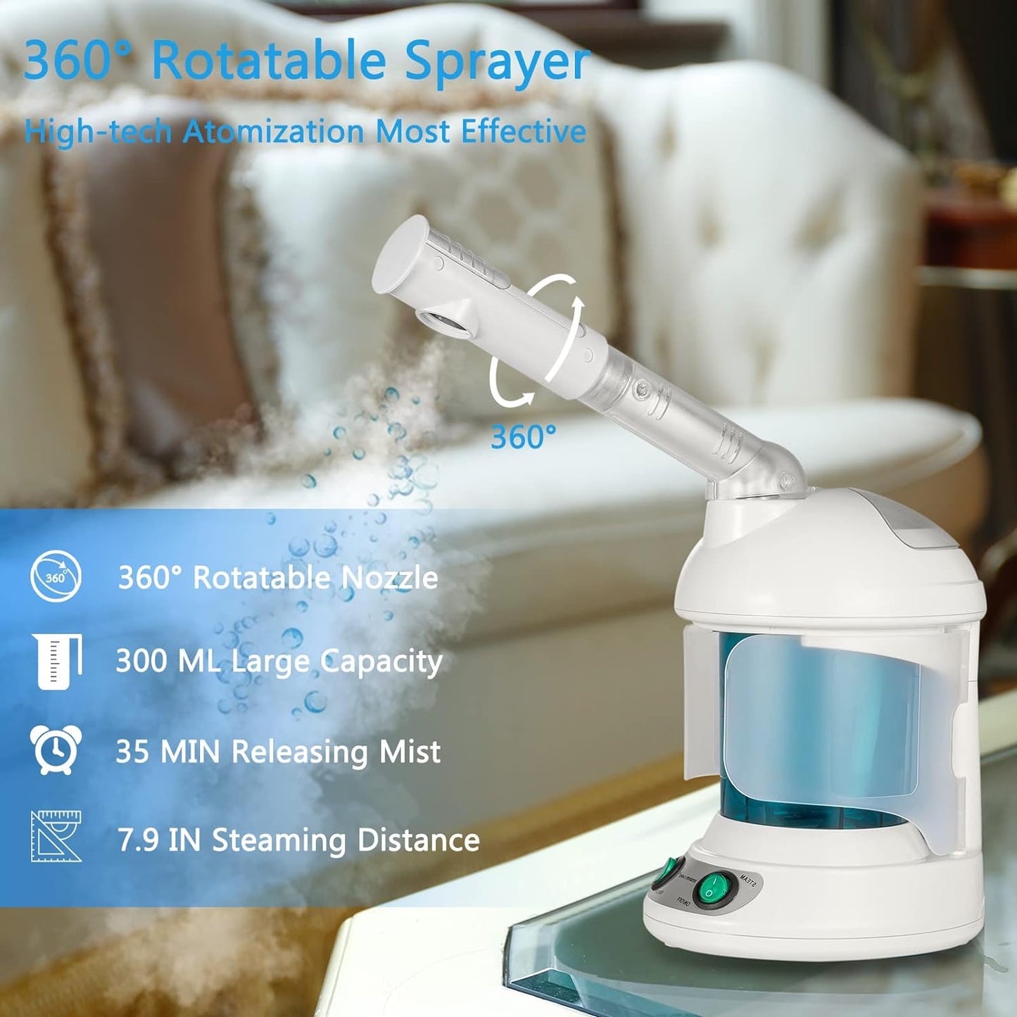 Portable Facial Steamer- Face Mist Spray, Professional Ionic Technology