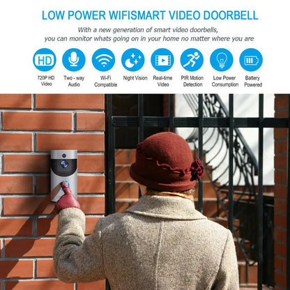 Smart WIFI Doorbell Camera with Night Vision (720P)