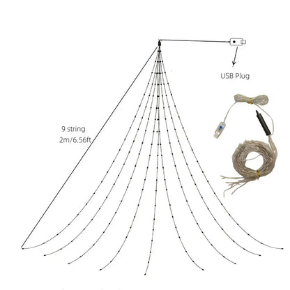 1PC 180LED Waterfall Tree Fairy Lights - Christmas Tree Waterfall Light