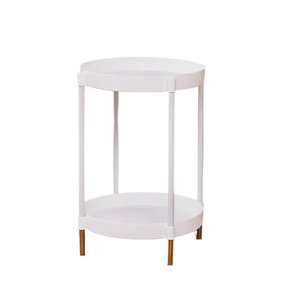 Small Round Metal Nightstand Table