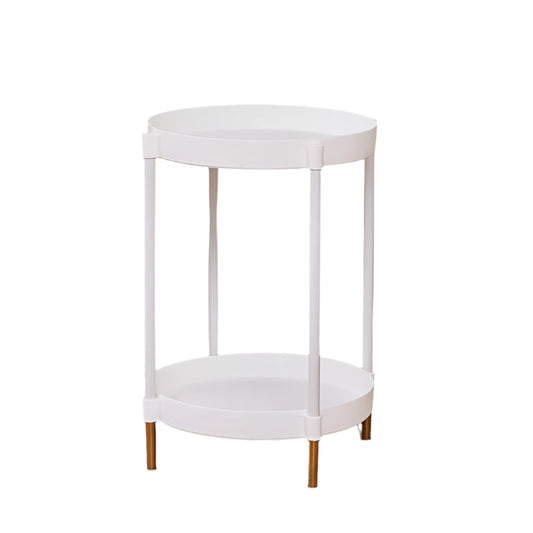 Small Round Metal Nightstand Table