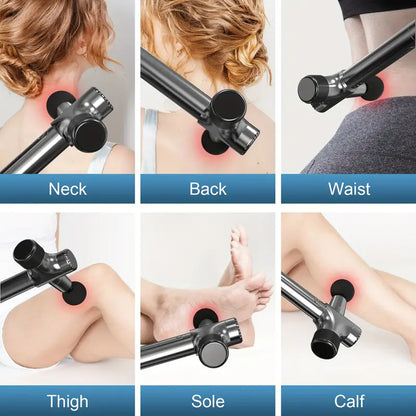 Extended Reach Pro Fascial Massage Gun - Telescopic Handle(Gray)