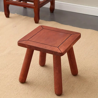 Vintage Red Sandalwood Small Wooden Stool