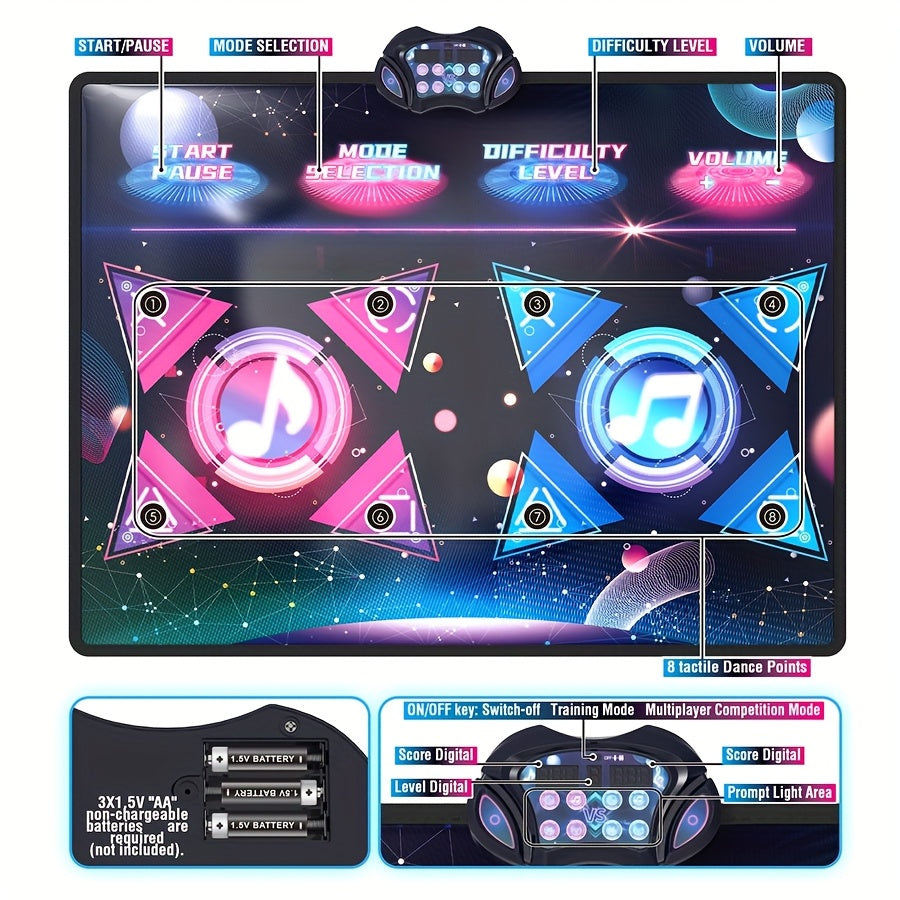 Double Dance Mat Music Light Exercise Toy