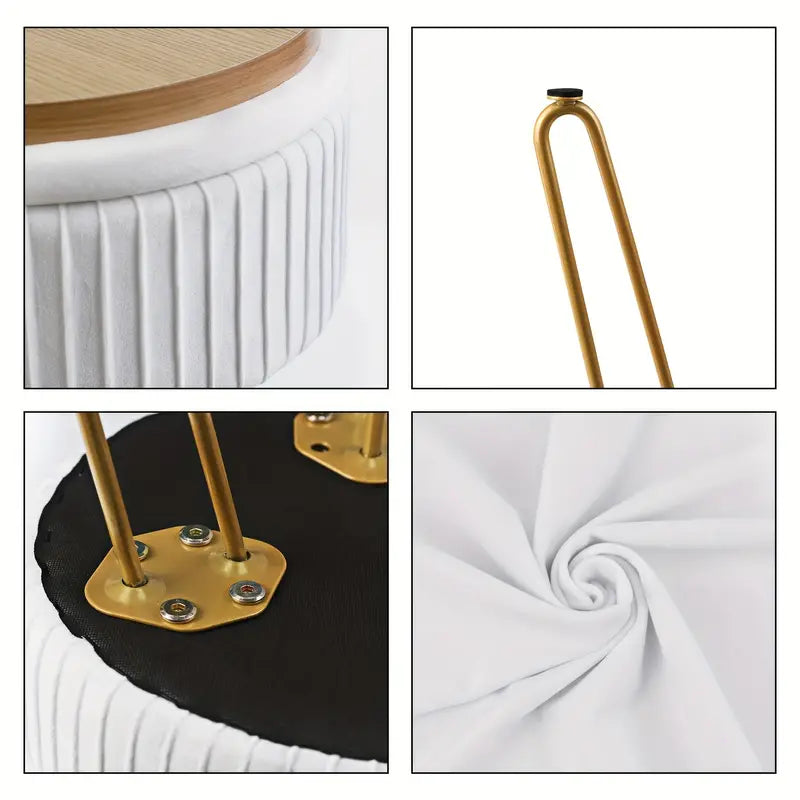 Creative Round Storage Stool- White