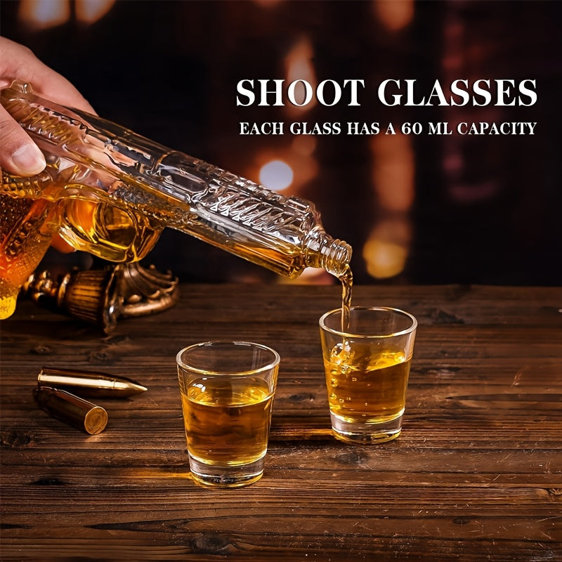 Gun Whiskey Decanter Set with Shot Glasses