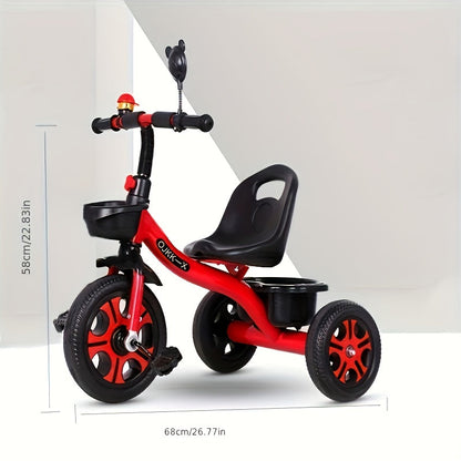 Youngsters Tricycle Push Handle Stainless Steel Frame