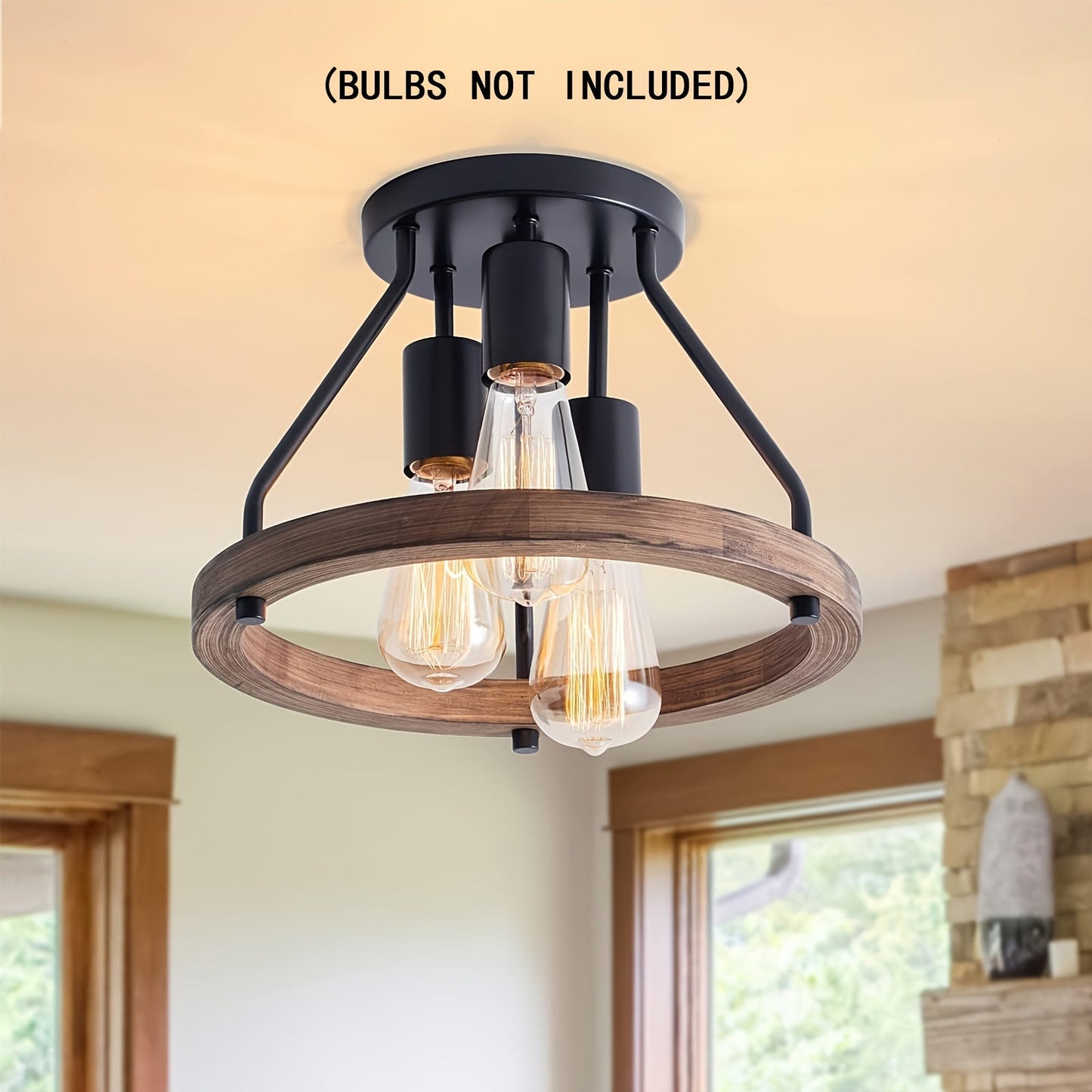 3-Light Semi Flush Mount Ceiling Light Fixture