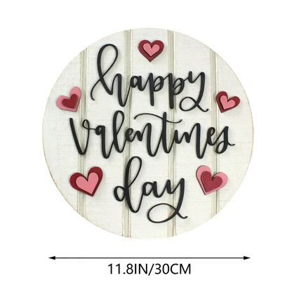 Valentine's Day Wooden Door Hanger - Heartwarming Sign for Love Celebrations