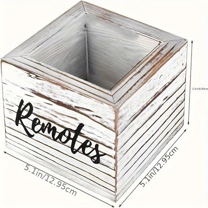 Rustic Wooden Remote Control Caddy