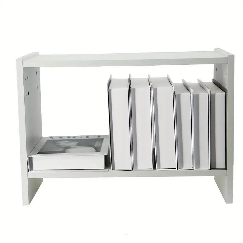 Modern Wood Desk Bookshelf - Office Desk Storage Rack