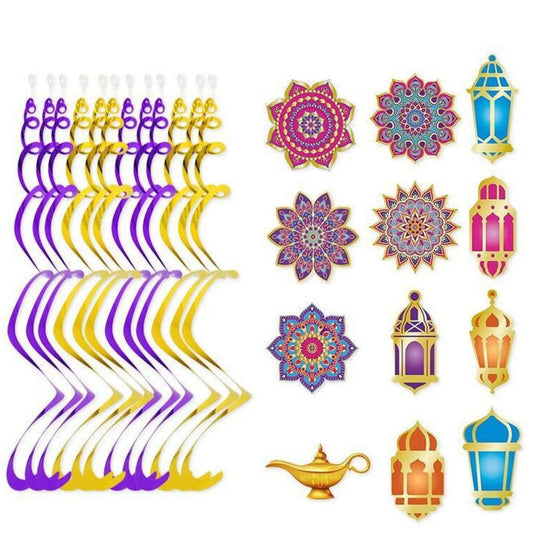 12pcs Ramadan Eid Mubarak Party Decorations Set