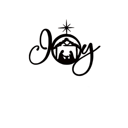 1pc Nativity Metal Wall Art - Elegant JOY Pattern