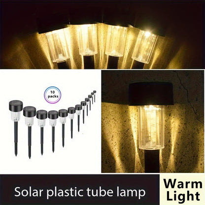 Solar LED Path Lights Outdoor Stainless Steel (10-Pack)