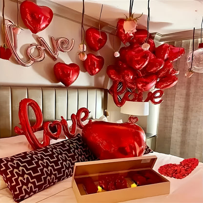 Romantic Red Rose Petals Balloon Decoration Kit