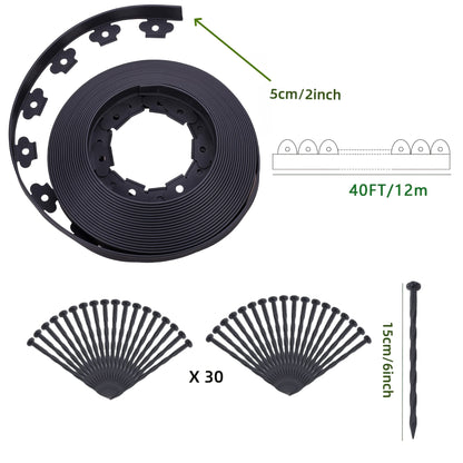 Garden Edging Kit with Nails Black