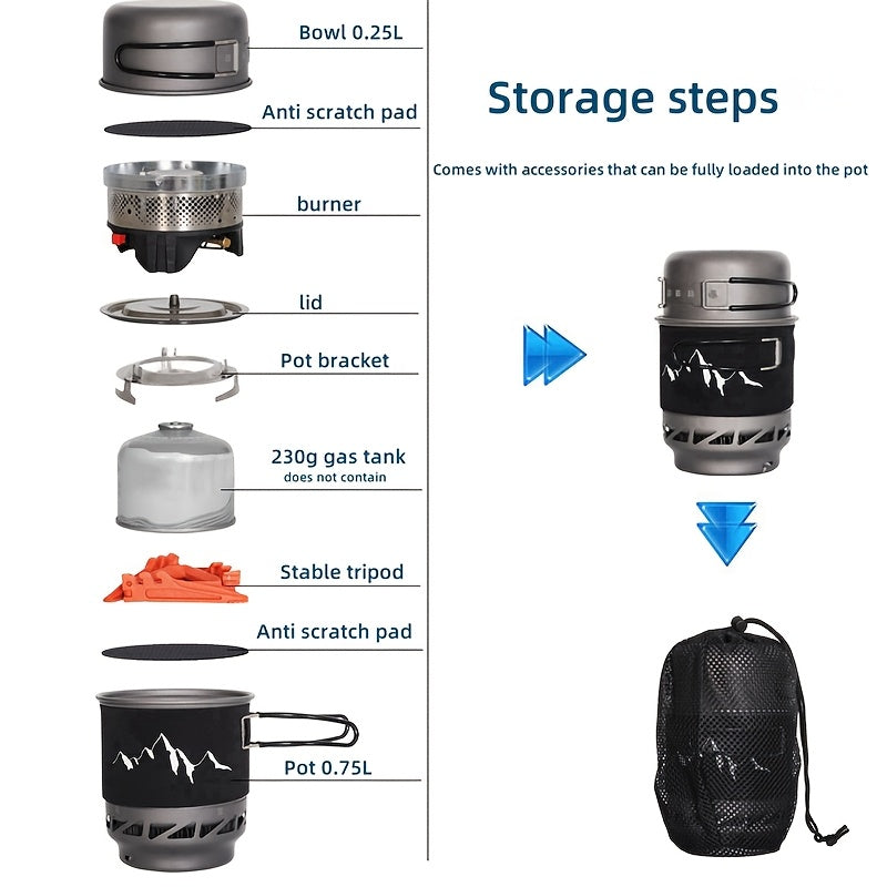 Portable Outdoor Stove with Pot & Ignition