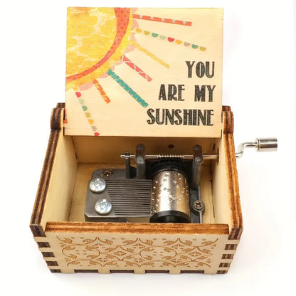 Vintage Hand-Crank Music Box - 'You Are My Sunshine' Tune